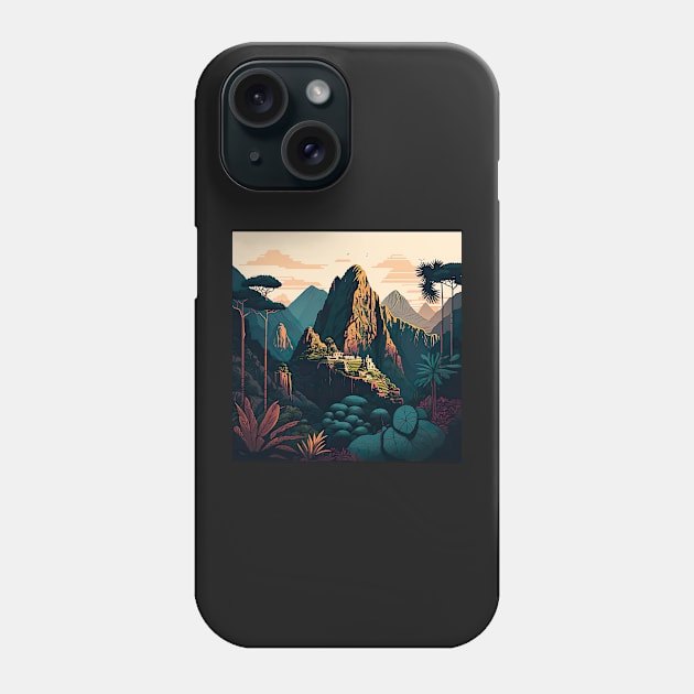 Machu Picchu Peru Illustration Phone Case by unrealartwork