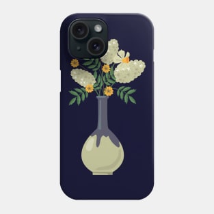 Vintage vase with yellow flowers Phone Case