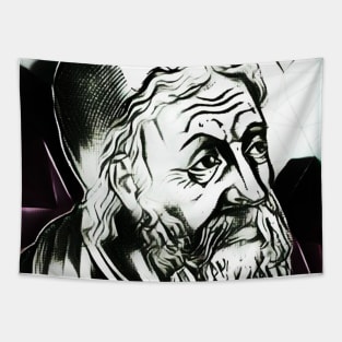 Ptolemy Black and White Portrait | Ptolemy Artwork 3 Tapestry