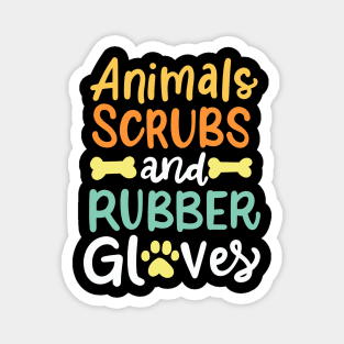 Animals, Scrubs And Rubber Gloves Vet Veterinary Magnet