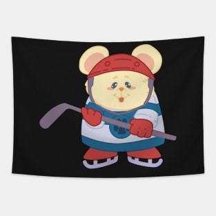 Hockey Cute Hamster Rat Player - Kids gift print Tapestry