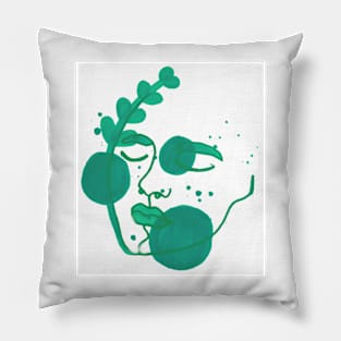 Green Face Pillow