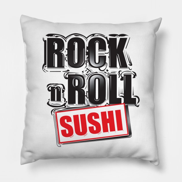 rock n roll sushi Pillow by Permana Store official