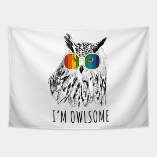Owlsome Cute Love Owl Design Tapestry