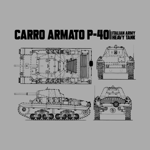 CARRO ARMATO P-40 ITALIAN TANK WW2 by theanomalius_merch