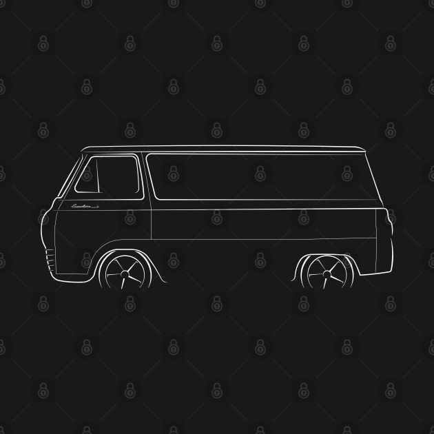 Ford Econoline Van - profile stencil, white by mal_photography