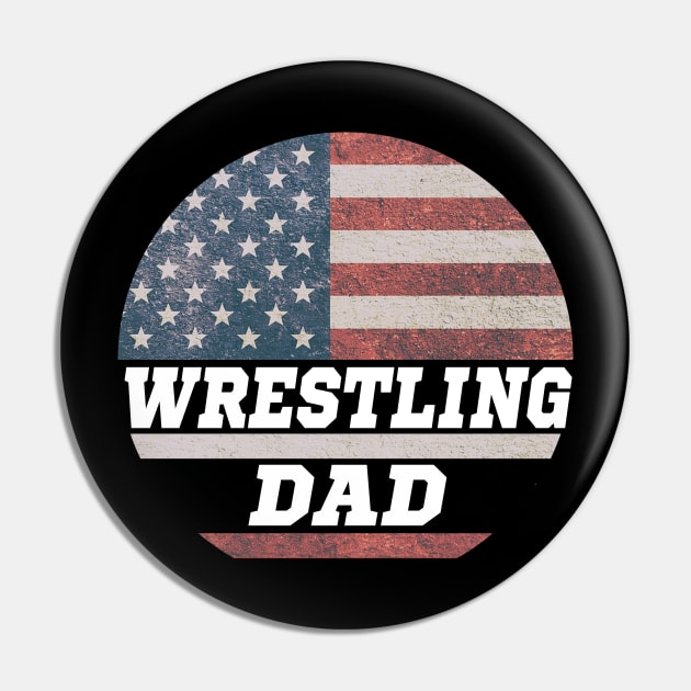 Wrestling Dad USA Flag Pin by outrigger