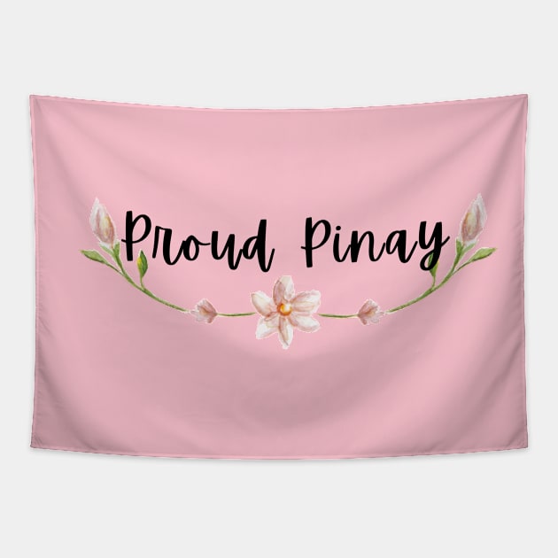 Proud Pinay Blooming white flowers statement Tapestry by CatheBelan