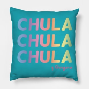 Chula y chingona chicano pride mexican slang pastel kawaii colors rainbow Pillow