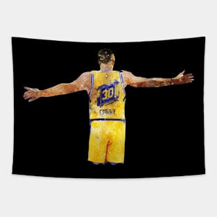 STEPH CURRY IN WATERCOLOR PAINTING Tapestry