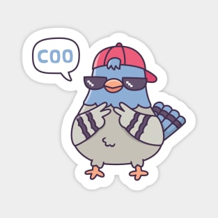 Cool Pigeon Says Coo Funny Magnet