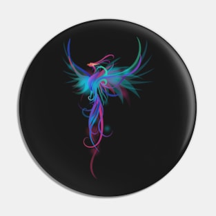 Fantastic Blue-Pink Phoenix Pin