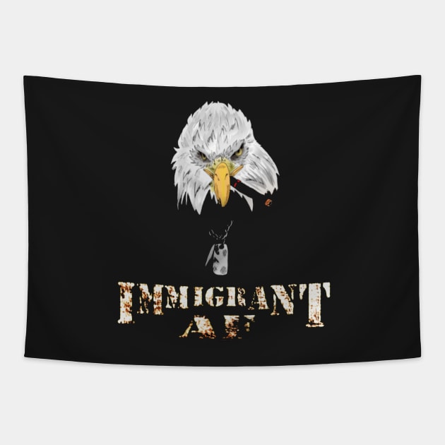 Immigrant AF Smoking Eagle Tee Tapestry by immigrantaf