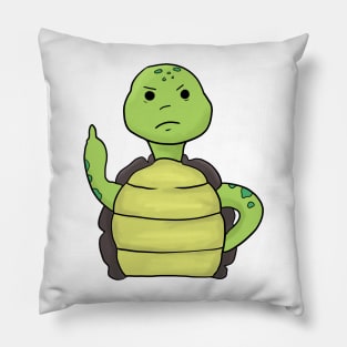 Grumpy Turtle Holding Middle finger funny gift Pillow