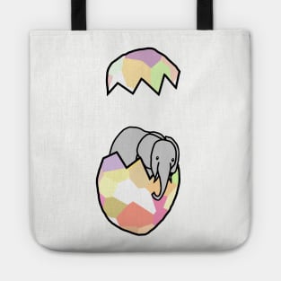 Cute Elephant Popping Out of Funny Easter Egg Tote