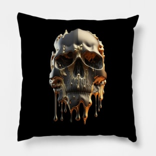 Metallic skull with gold Pillow