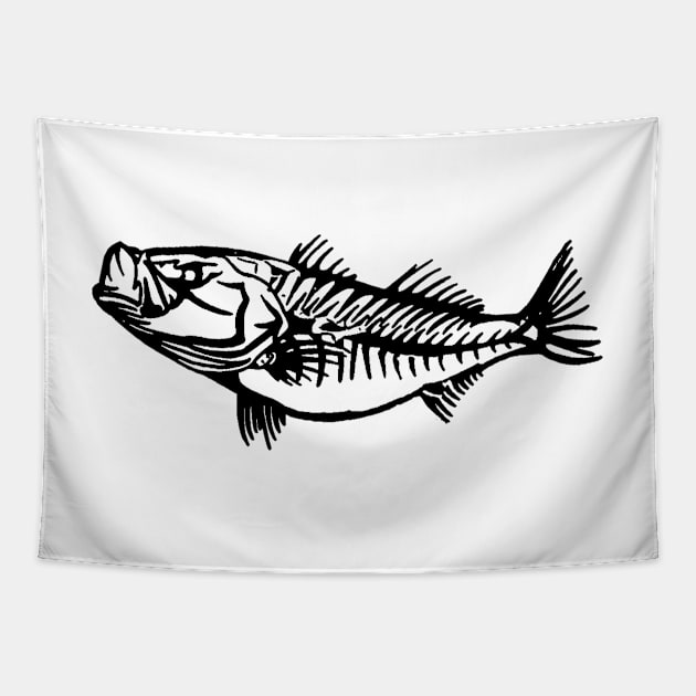 Bone Striped Bass Tapestry by  The best hard hat stickers 