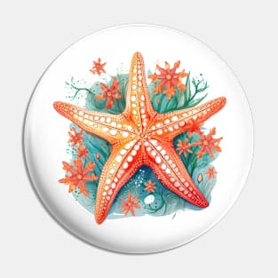 Orange Starfish Pin