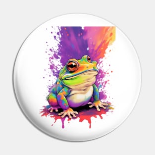 Color Toad splash and mix of pretty colors vibrant neon style art gift for toad lovers Pin