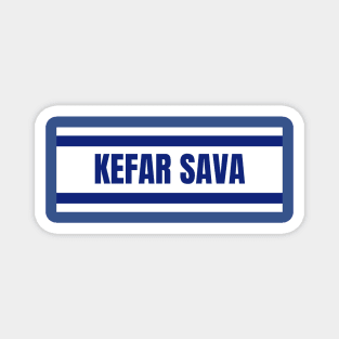 Kefar Sava City in Israel Flag Colors Magnet