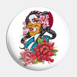 Geisha chrysanthemum Pin