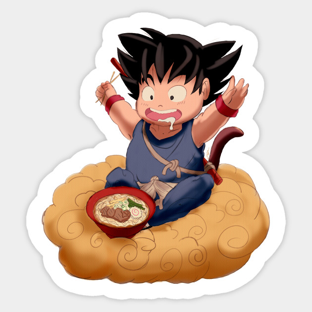 Kid Goku And The Flying Nimbus Dragon Ball Sticker Teepublic