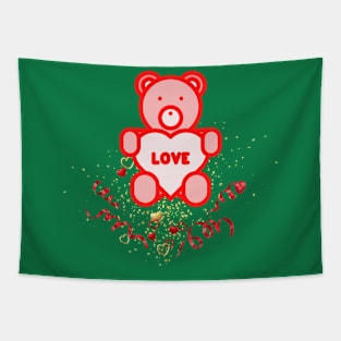 Cute Bear is holding a heart Tapestry