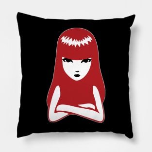 Emily Strange Gothic Red Hair Pillow