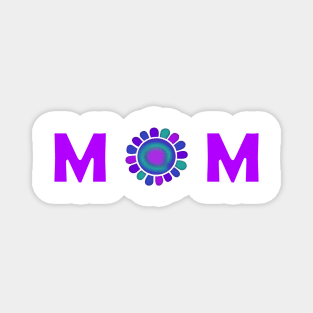 Happy Mothers Day Purple Text With Flower Magnet