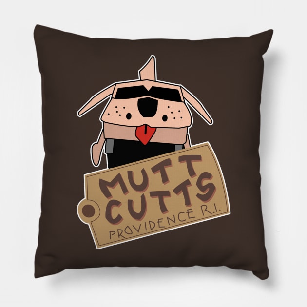 Mutt Cutts Providence Rhode Island Pillow by Meta Cortex