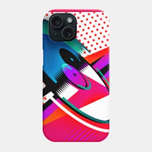 Eighties Retro Vinyl Rock Album Pop Art with Polka Dots Phone Case