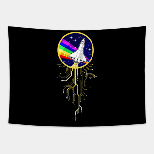 NASA Rainbow Space Flight Circuits Badge Tapestry