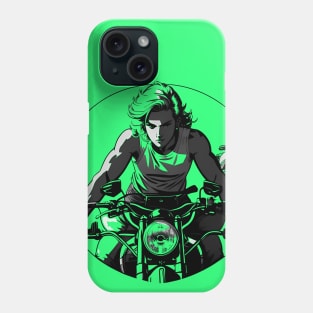 handsome rides the motorcycle Phone Case