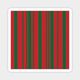 Green Stripes Standing in Front of Red Magnet