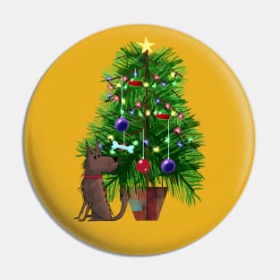 The Shaggy Dog and the Christmas Tree Pin