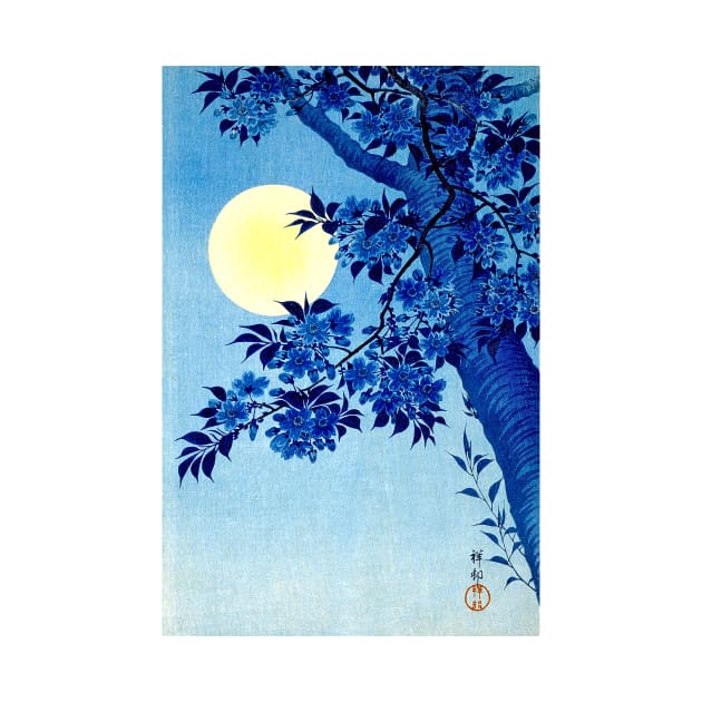 Blossoming Cherry on a Moonlit Night 1932, Ohara Shōson by rocketshipretro