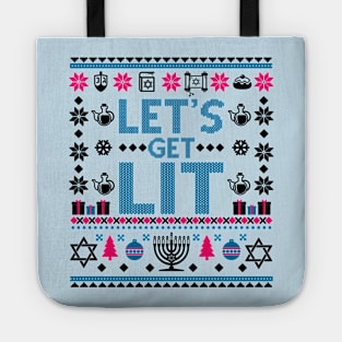 Let Get Lit Hanukkah Sweater Tote