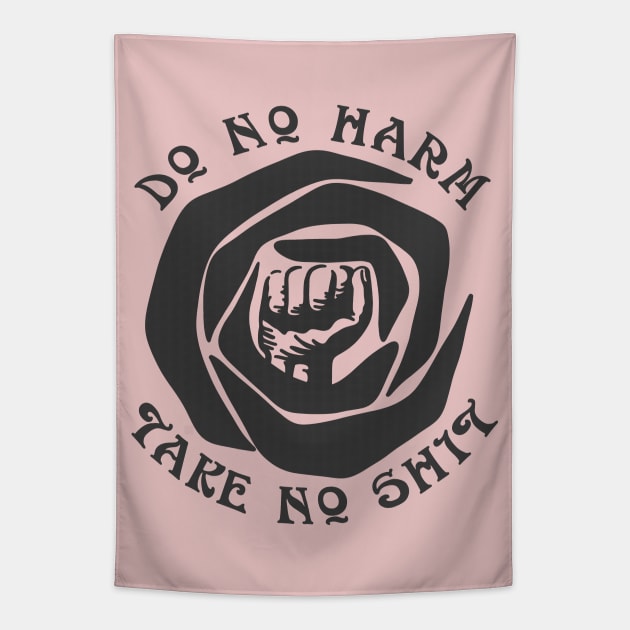 Do No Harm Take No Shit Tapestry by Slightly Unhinged