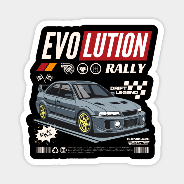 Retro Comic Japanese JDM Evolution Rally Racing - Jdm - Magnet | TeePublic
