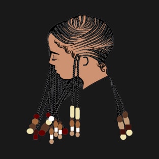 Natural Hair T Shirt CORNROW BRAIDS and BEADS 2 T-Shirt