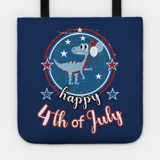 Happy 4th of July Cute Patriot Dinosaur Tote