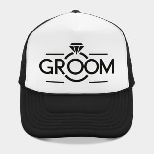 Groom Diamond Ring Design - Elegant Typography Art Hat