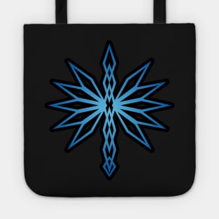 Blue Abstract Pointy Edgy Sharp Red Fire Dragon Design Tote