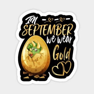 In September We Wear Gold Trex Childhood Cancer Awareness Magnet
