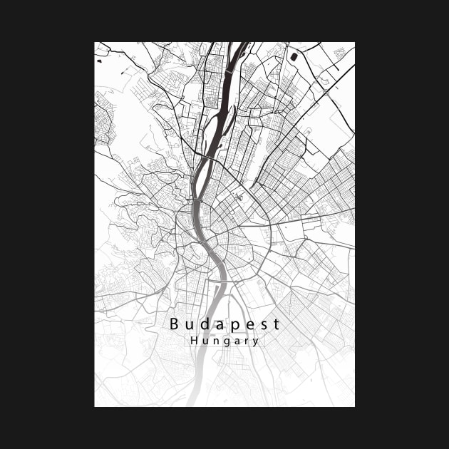 Budapest Hungary City Map by Robin-Niemczyk