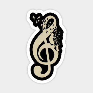 Treble Clef - Music Cello - Vintage Magnet