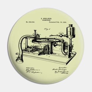 Vintage Patent Print 1902 Gramophone Pin