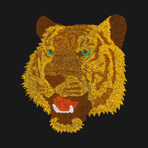 Faux Embroidery Tiger by machmigo