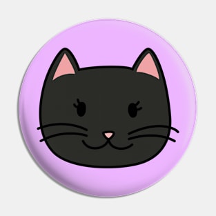 Cute Black Cat Doodle Pin