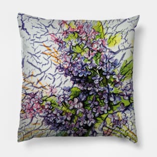 Vintage Painting Wildflowers Pillow